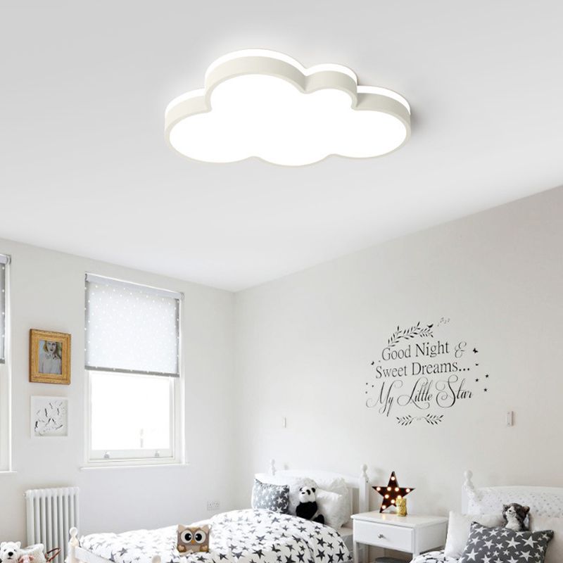 Lámpara de techo de macarrón de hierro forjado, montaje empotrado LED de nube acrílica, estilo nórdico moderno, para dormitorio