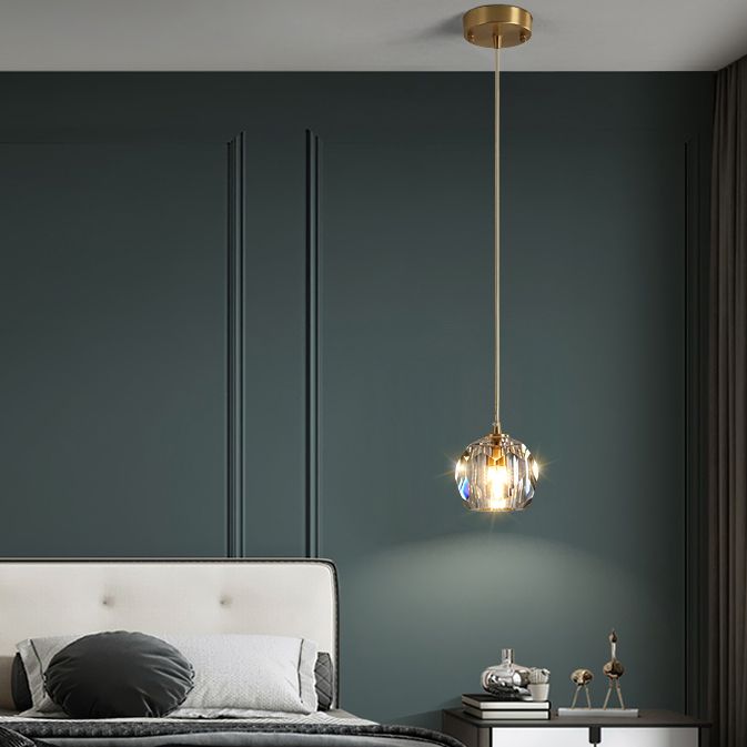 Crystal Chandelier Lighting Modern Simple Style Pendant Lighting for Bedroom Bedside