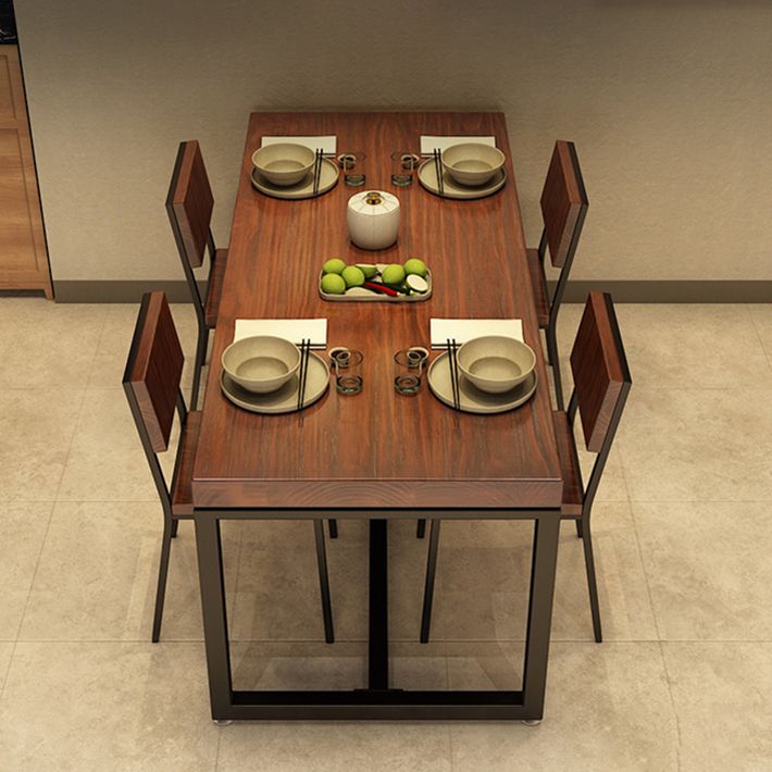 Industrieller Esszimmertisch Kiefer Massivholz Tisch mit Trestle Basis für das Abendessen in der Küche zu Hause