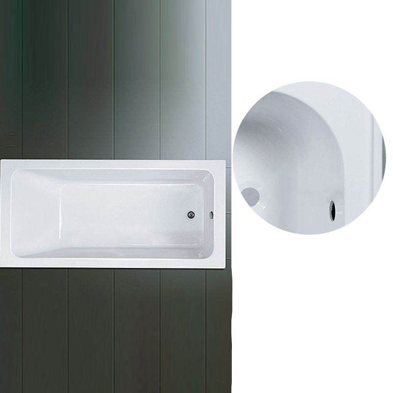 Modern Rectangular Drop-in Bath Tub White Acrylic Tub with Internal Drain