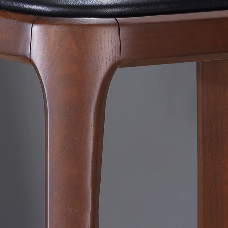 Contemporary Kitchen Wood Dining Chair PU Leather Side Chair