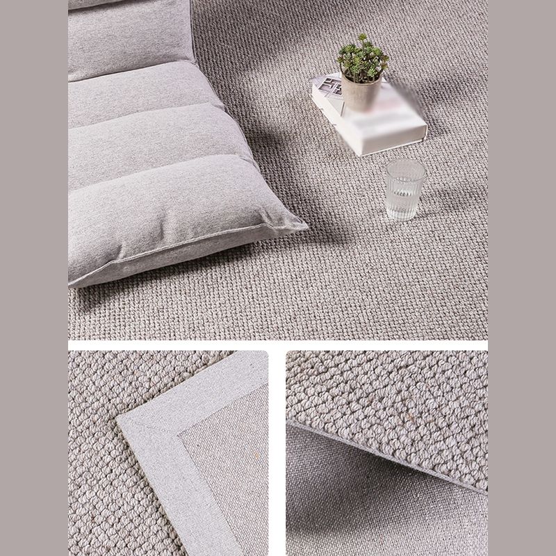 Ausgefallener grauer moderner Teppich aus einfarbigem Polyester mit rutschfester Rückseite für die Inneneinrichtung