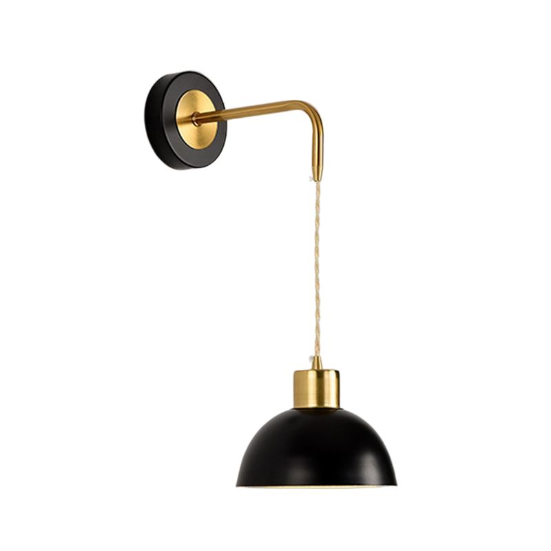 Metal Dome Simple 1 Light Wall Mounted Light Fixture for Bedroom