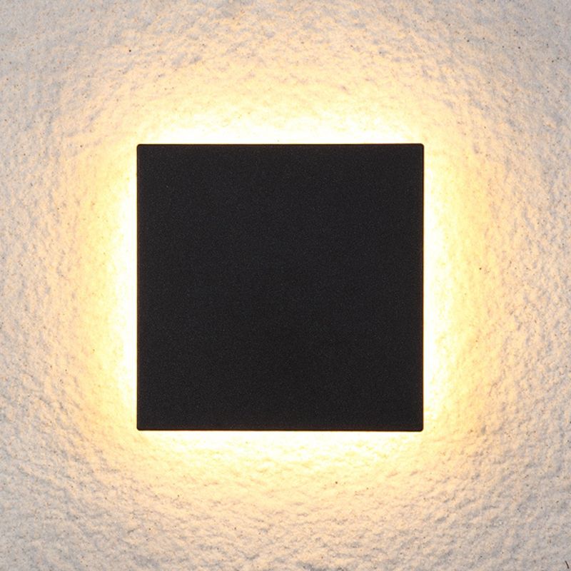 6" Height Simplicity Metal Wall Light Modern Style Geometric Patio Aisle Sconce Light in Frosted Black