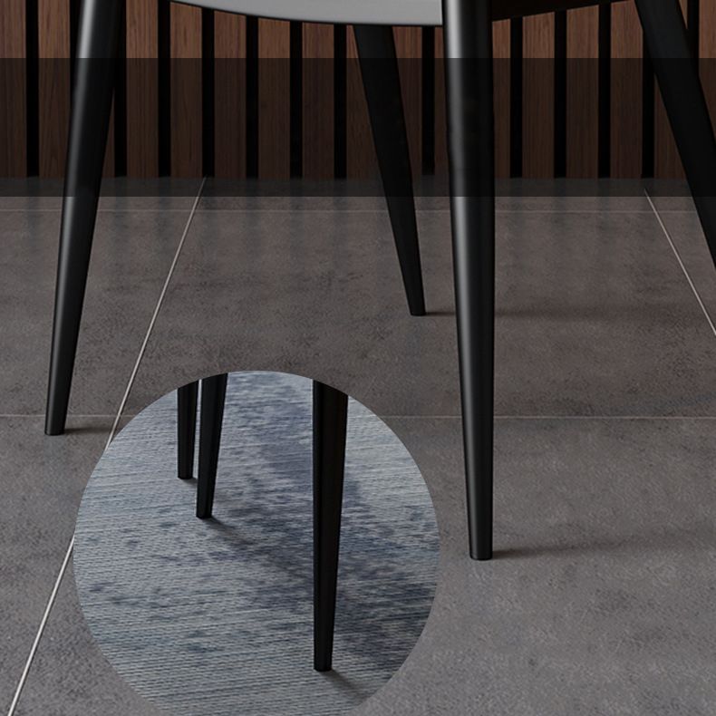 Silla lateral casera de cuero moderna con respaldo mate Silla de comedor