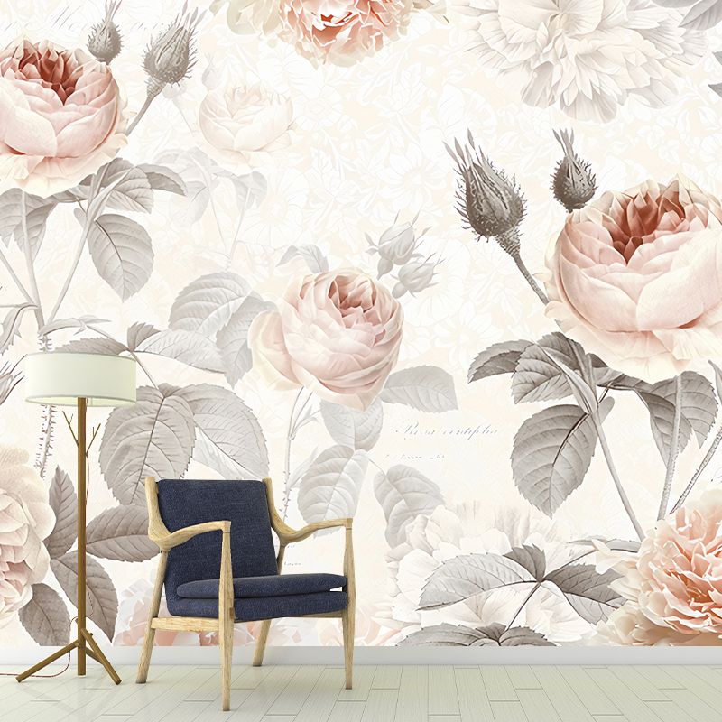 Water-Resistant Elegant Roses Wall Art Personalized Size Contemporary Wall Mural for Accent Wall