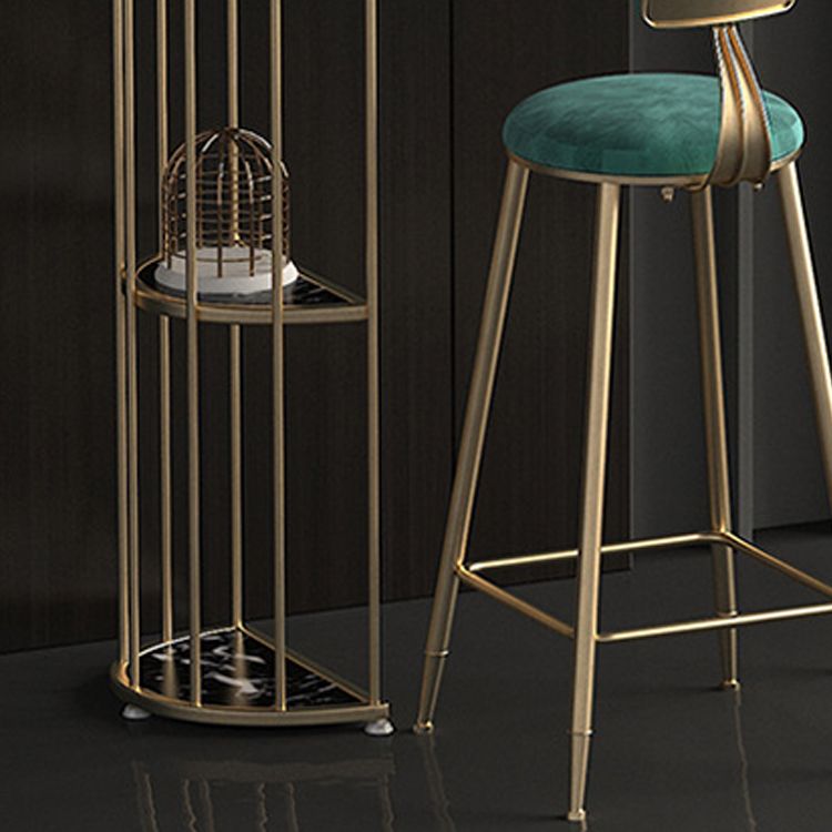 Glam Oval Bar Table Set 1/3 Pieces Stone Counter Table with Upholstered Stools