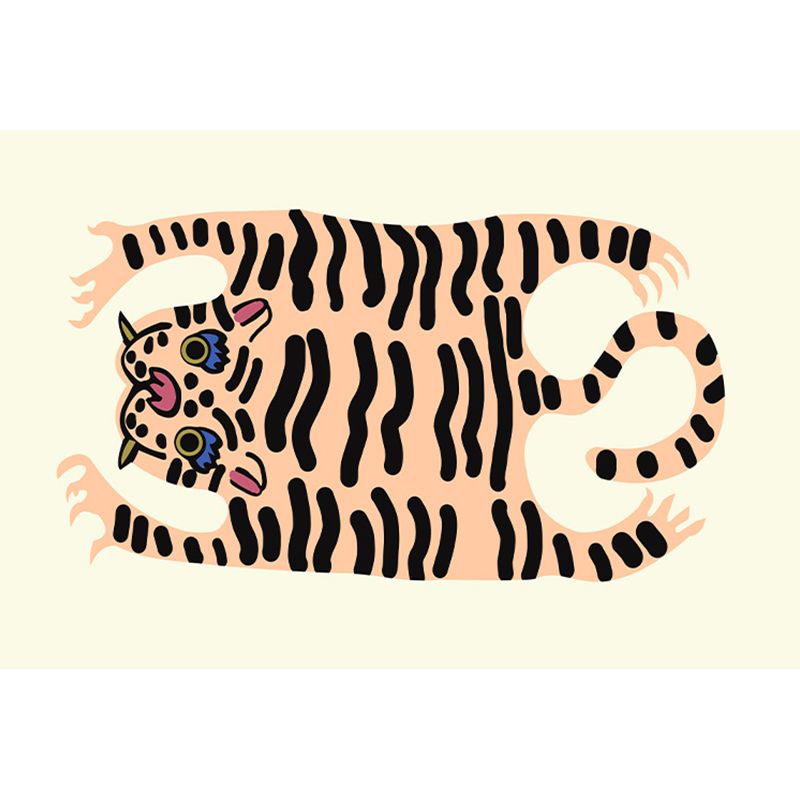 Modern Living Room Carpet Tiger Pattern Indoor Rug Polyester Area Carpet with Non-Slip Backing
