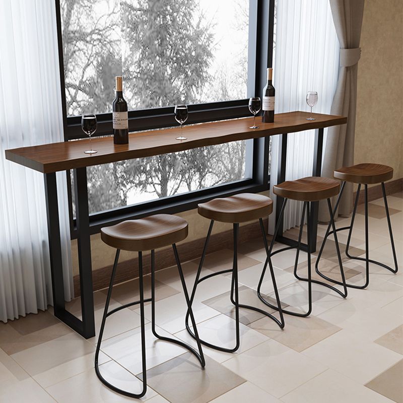 Glam Wood Pub Dining Set 1/2/5/7/9 Pieces Shop Bar Pub Table Set in Brown