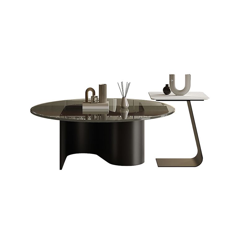 Contemporary Cocktail Table Glass Pedestal Coffee Cocktail Table