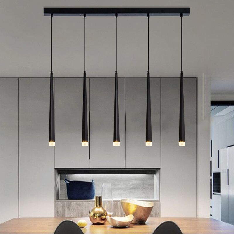 Lineare Anhängerleuchten moderne LED -Aufhängung Anhänger Licht mit weißem Acrylschatten