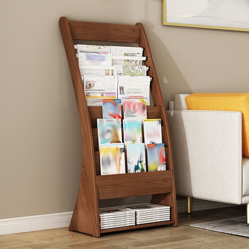 Closed Back Contemporary Bookcase Engineered Wood Vertical Bookshelf with Shelves