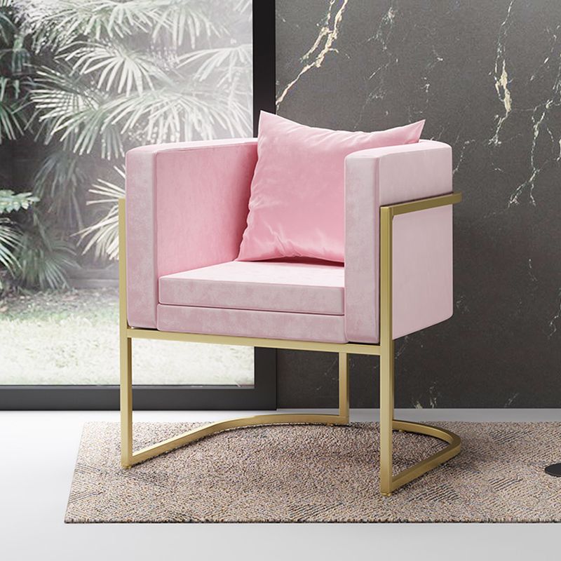 Scandinavian Armless Solid Back Chair for Home Fabric Dining Side Chair