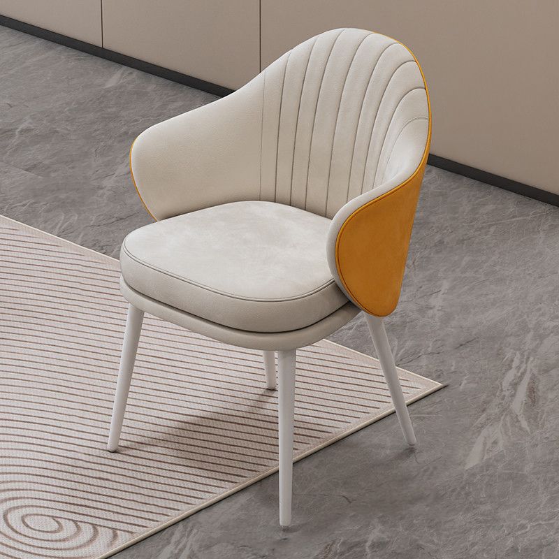 Dining Room Modern Parsons Chair Velvet Upholstered Arm Chair