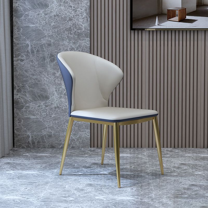 Nordic Style Dining Chairs Armless Dining Chairs with Metal Legs for Kitchen