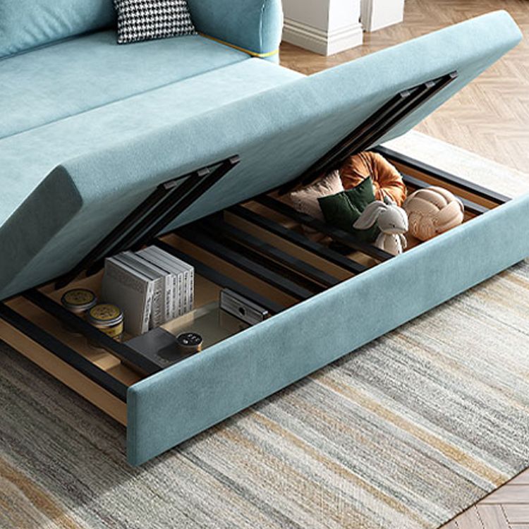 Azure Contemporary Seating with Pillows Convertible Sofa Bed for Apartment