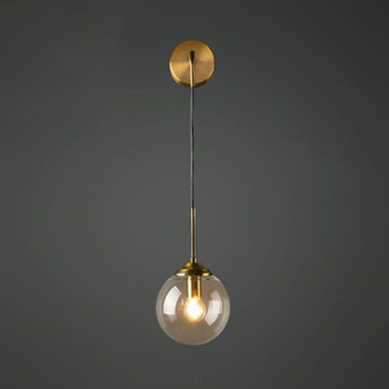 Modern Sphere Shade Wall Lighting Glass 1 Head Indoor Wall Lighting
