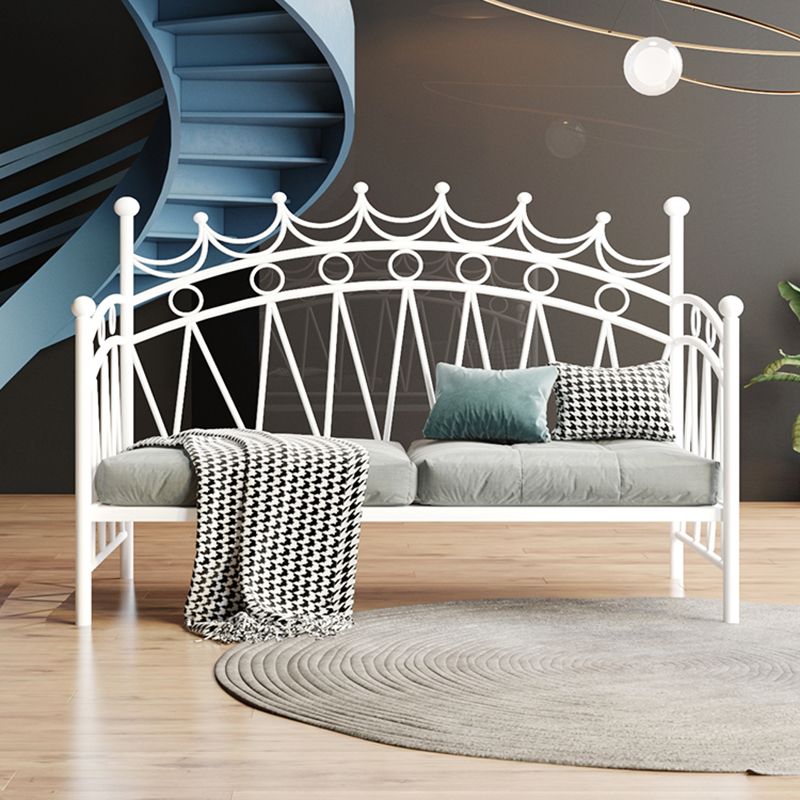 Glam Metal DayBed with Headboard 45.27" Tall Crown Themed Bed