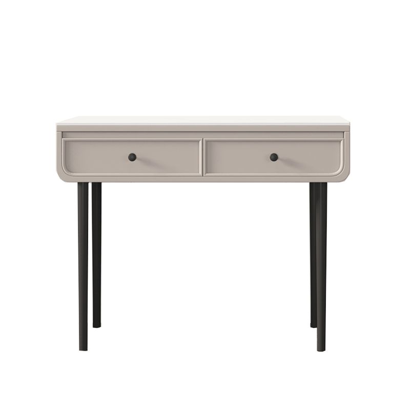 Glam Slate Top Vanity Dressing Table Solid Wood Vanity Desk with Drawers