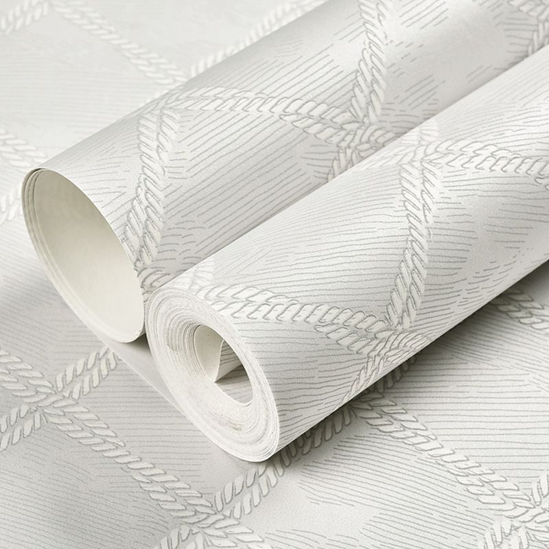 Minimalist Lattice Wallpaper for Living Room 57.1-sq ft Wall Art in Pastel Color