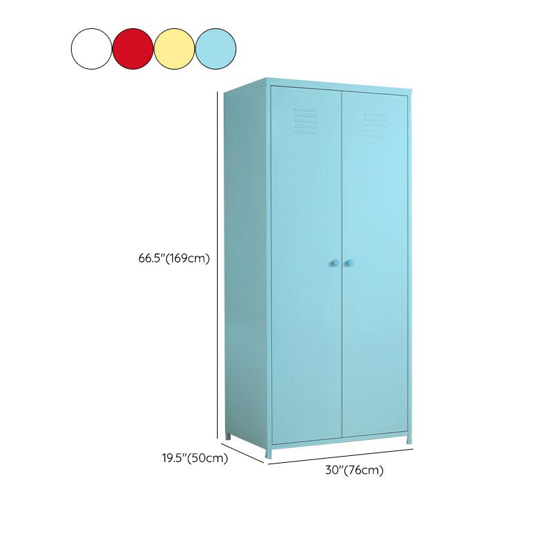 Modern Wardrobe Armoire with Adjustable Shelves Steel Wardrobe Cabinet