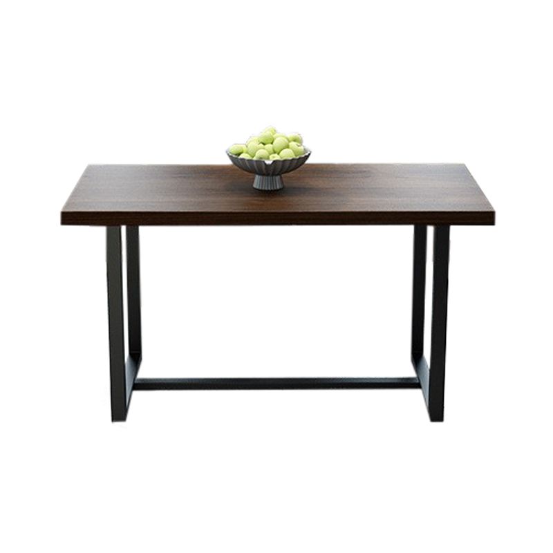 Industrial 1/2/5 Pieces Furniture Rectangle Solid Wood Dining Set in Brown