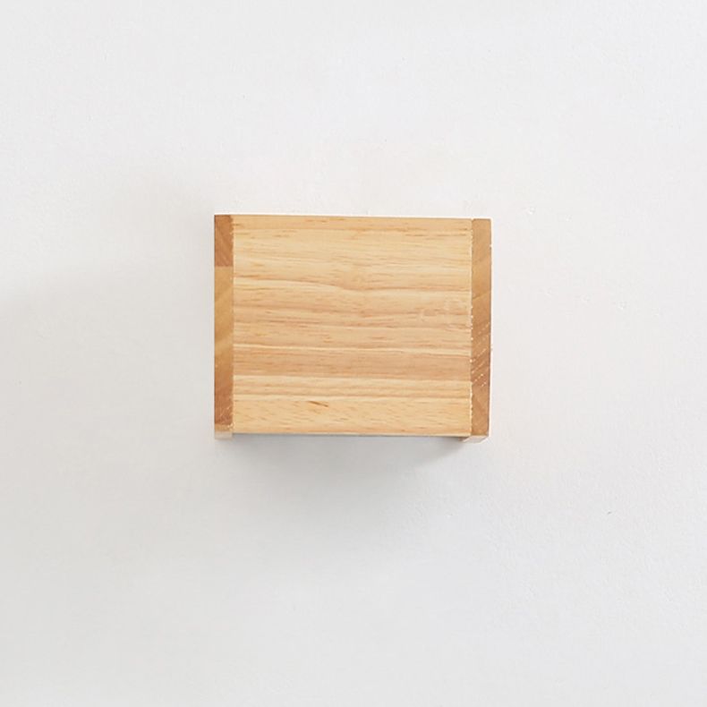 Nordic Style Wood Wall Light Cube Shape 4.5" Wide Wall Sconce for Bedroom