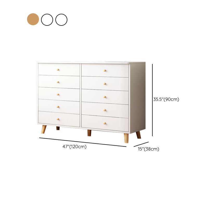 Modern Combo Dresser Wood Horizontal Storage Chest Dresser for Bedroom