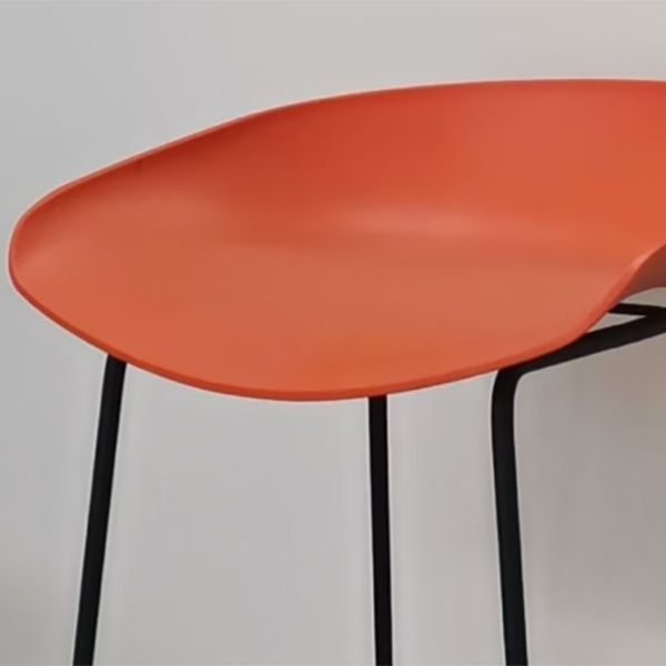 Nordic Armless Counter Stool with 4 Legs Metal Bar Stool for Indoor