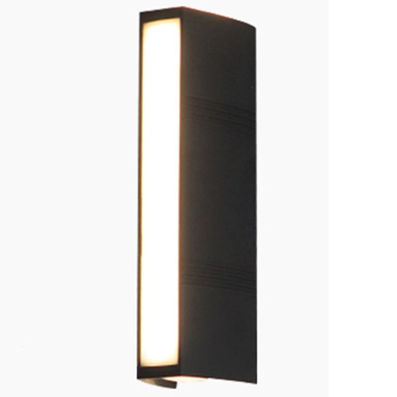 Simple Wall Sconce Rectangle Outdoor Sconce Light Fixture in Black