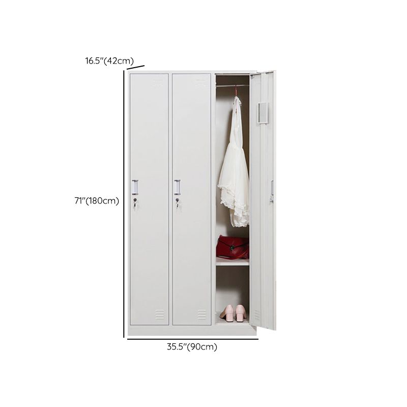 White Colour Wardrobe Contemporary Steel Home Wardrobe Closet with Lock