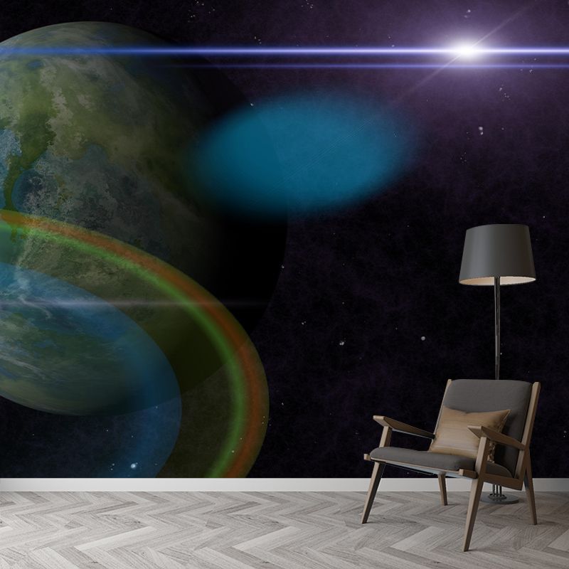 Sci-Fi Planet Wall Mural Wallpaper Stain Resistant Wall Decor for Bedroom