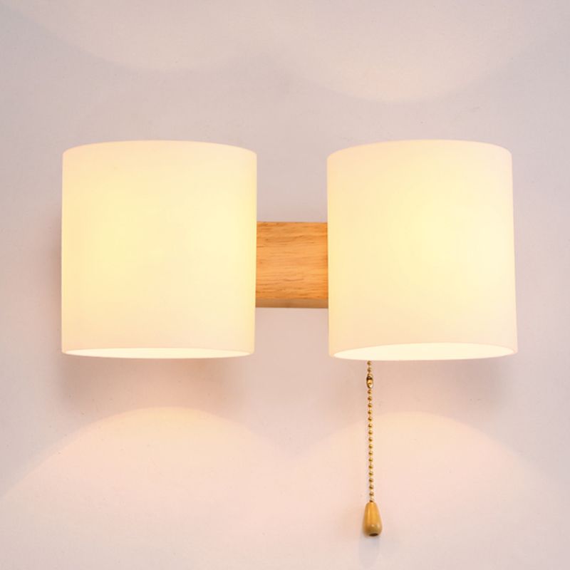 Cilindrische melkglas SCONCE LAMP BELIMTE MODERNE STYLE WIT WANDELE MOETEN LICHT