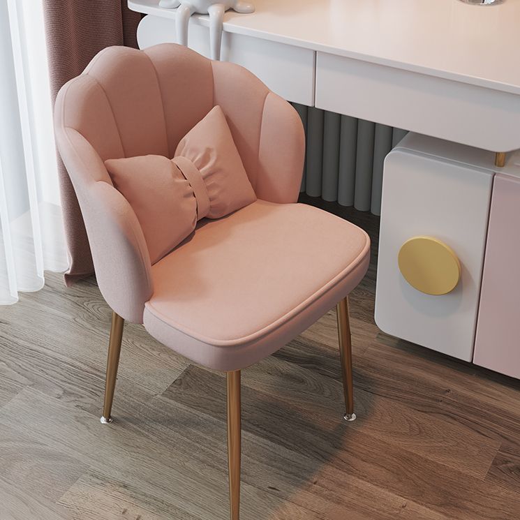 Silla lateral de comedor de estilo escandinavo de metal, silla con respaldo sólido sin brazos para el hogar