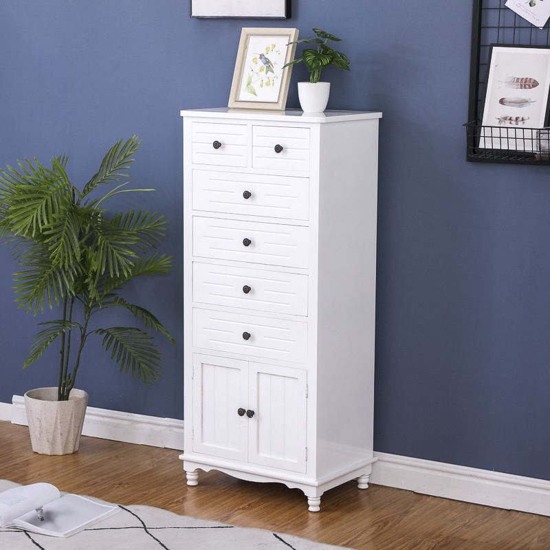 Vertical Nautical Solid Wood Storage Chest Bedroom Chest with Drawers