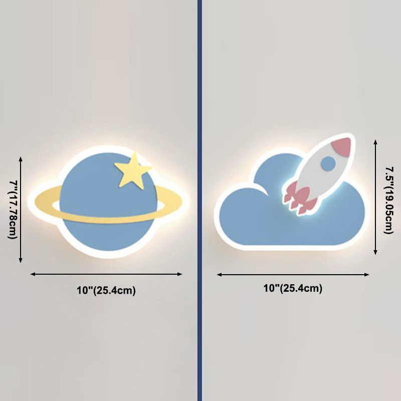 Speciale a parete a LED semplice macaron forma nuvola di supporto a parete in metallo lampada