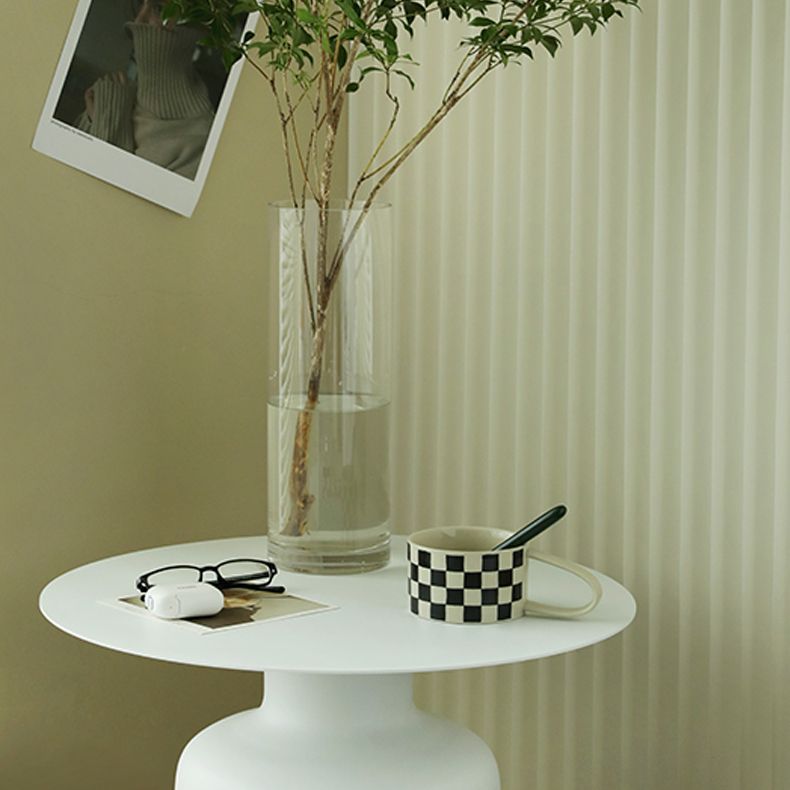 Mid-century Modern Pedestal Cocktail Table Iron Round Top Coffee Table