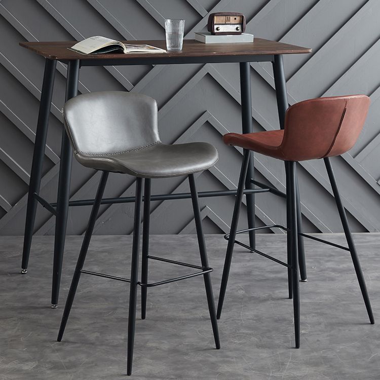 Scandinavian Home Leather Stool Footrest Matte Finish Barstool