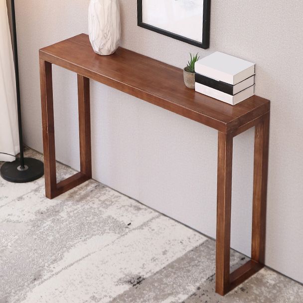 12 inch Wide Accent Table Mid-Century Modern Rectangle Wood Console Table