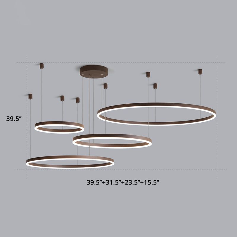 Simplicity Tiered Loop Chandelier Light Acrylic Living Room LED Pendan