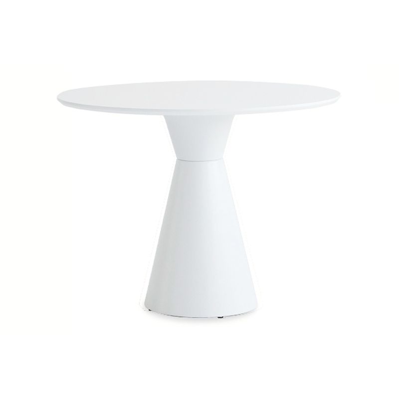 28.3 " H Single Leg Metal Base Solid Color Round Slate Coffee Table For Apartment