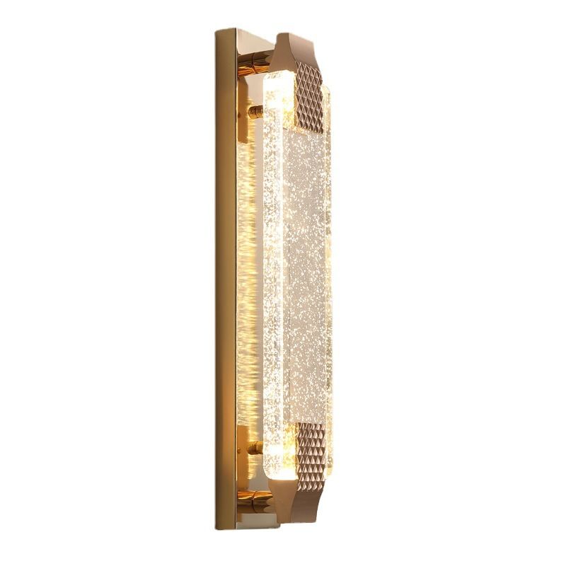 Golden Contemporary Bathroom Vanity Light Crystal LED Bath Bar