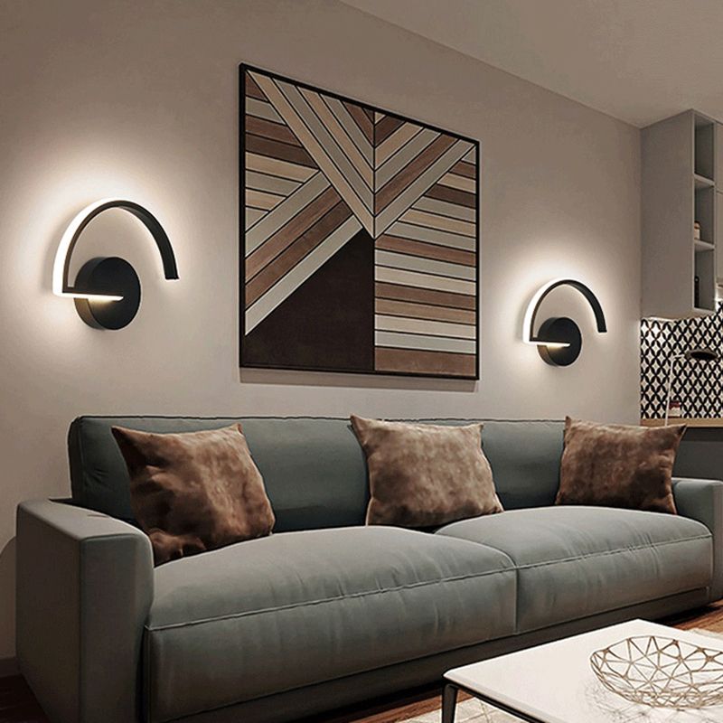 Geometrical Wall Light Fixture Contemporary Aluminum Bedside LED Wall Mounted Lamp