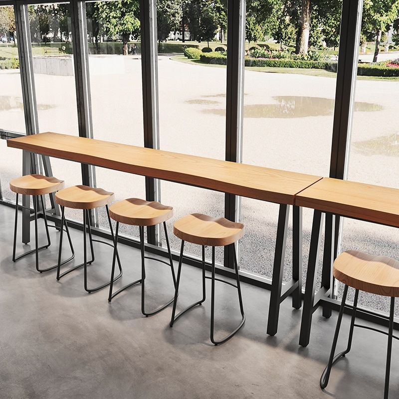 Industrial Style Rectangle Counter Table Wooden Counter Table for Restaurant