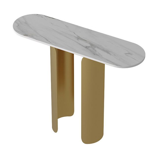 11.81" W Glam Console Accent Table Oval Antique Finish Console Sofa Table