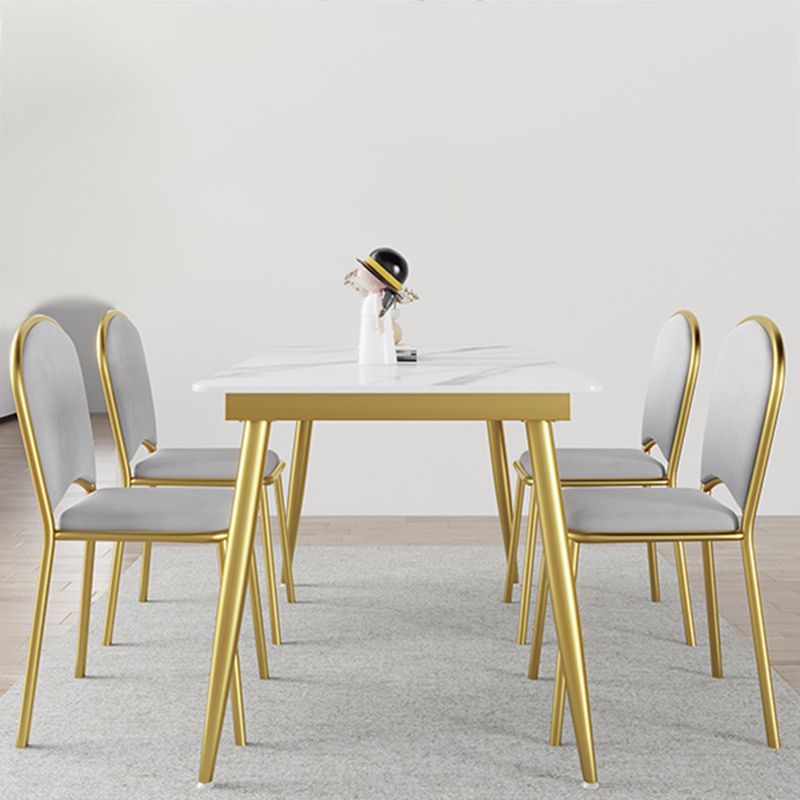 Nordic 1/4/5/7 Pieces Dining Set Rectangle Stone Dining Table for  Kitchen Dining Room