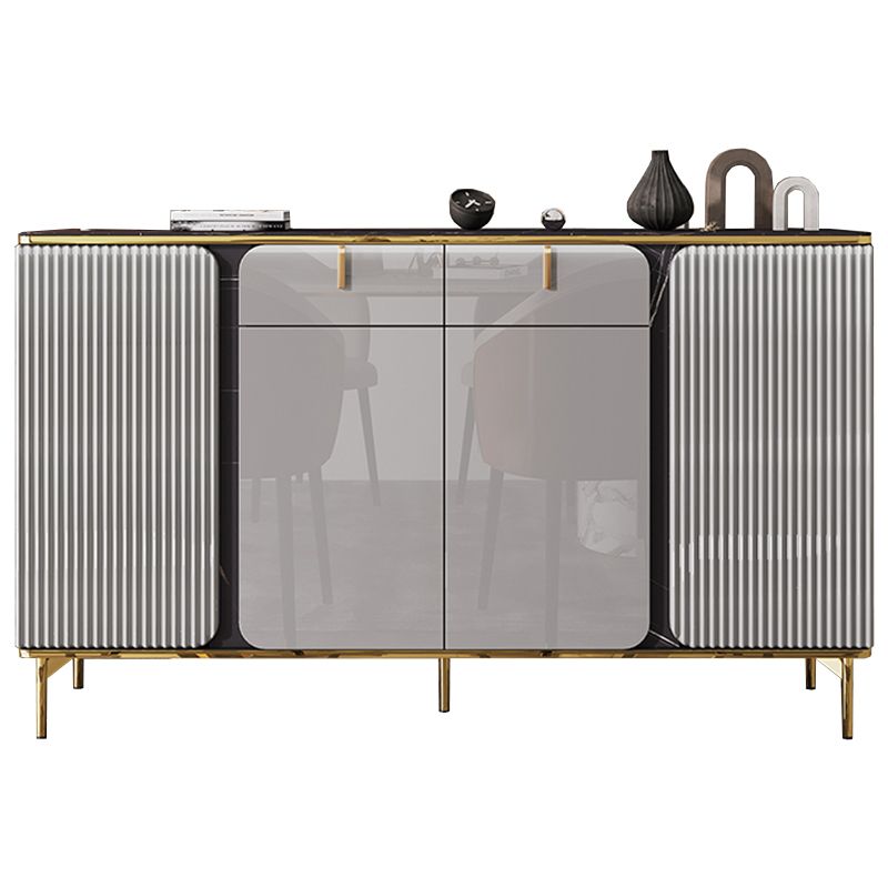 Engineered Wood and Stone Buffet Sideboard Glam Dining Server