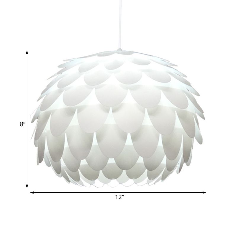 Squama Anhänger Leichtes Bogen Deco Plastik 1 helle weiße Decke Anhänger Licht für Schlafzimmer, 12 "/16" breit