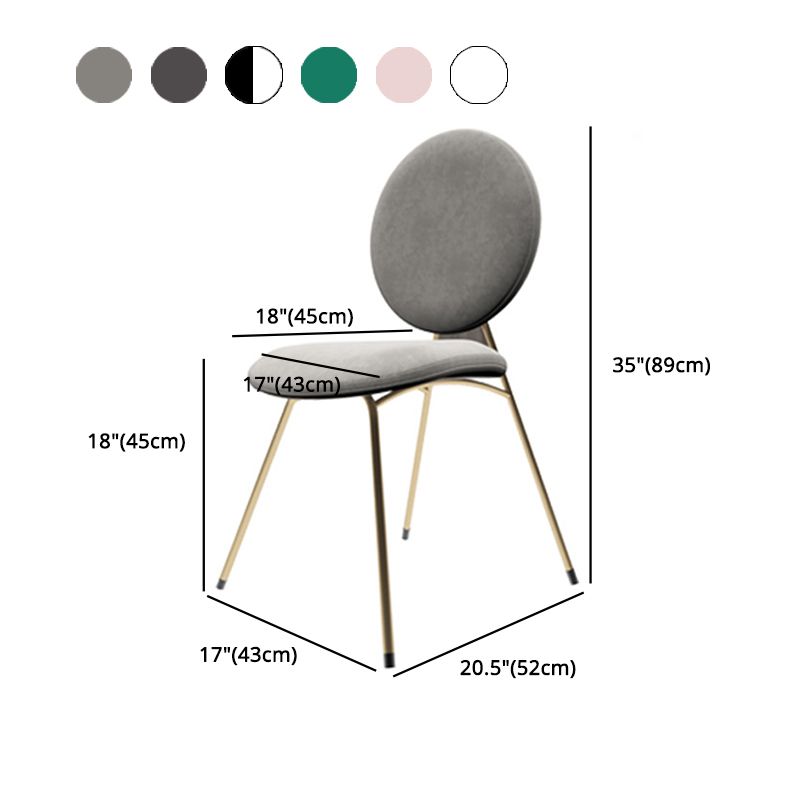 Sillas de comedor de metal de estilo nórdico, silla sin brazos con parte trasera abierta para uso doméstico