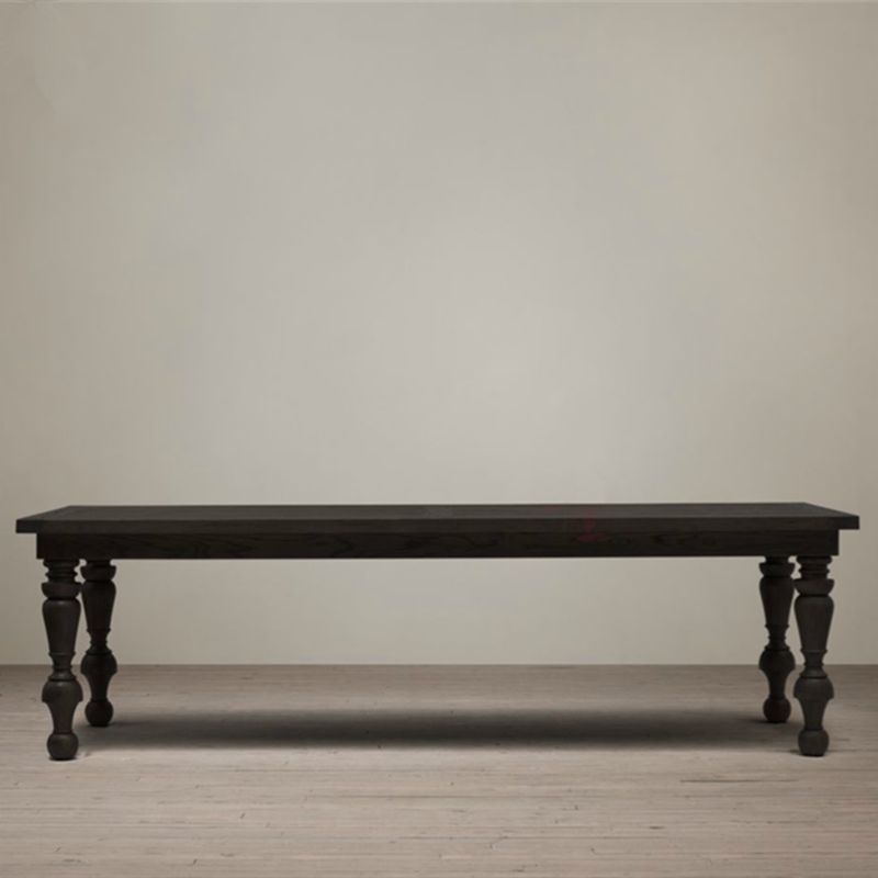 Mesa de comedor rectangular de madera de pino moderna con 4 patas para restaurante